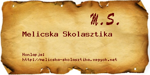 Melicska Skolasztika névjegykártya